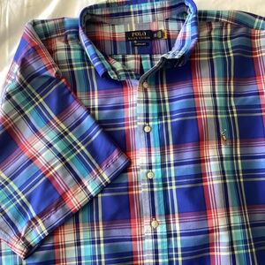 Men’s Ralph Lauren Performance Multicolor Plaid Short Sleeve Button Down 3XB